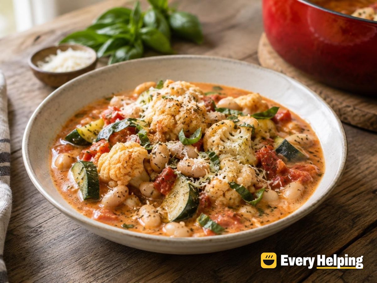 Coconut Tomato Braise with Cauliflower and Cannellini