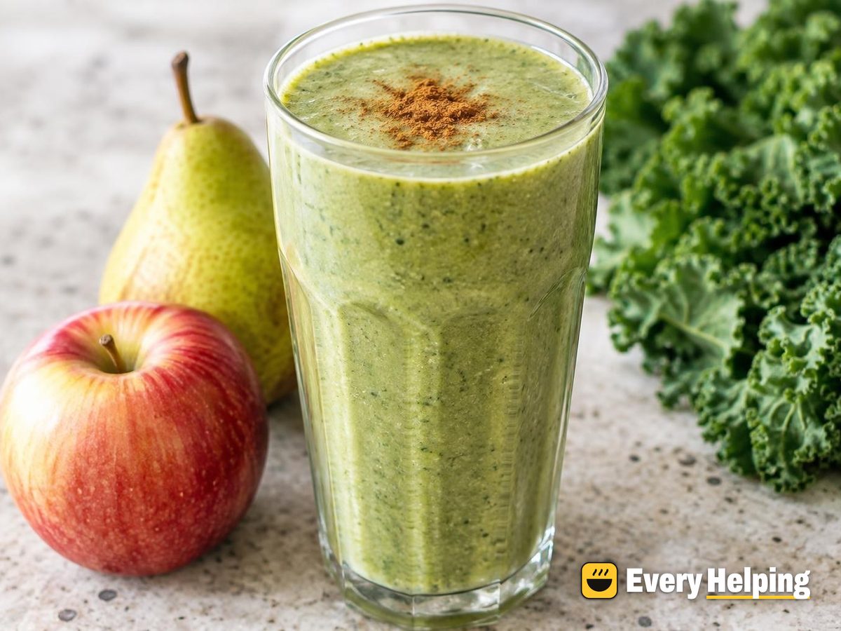 Cinnamon Tahini Apple Pear Green Smoothie