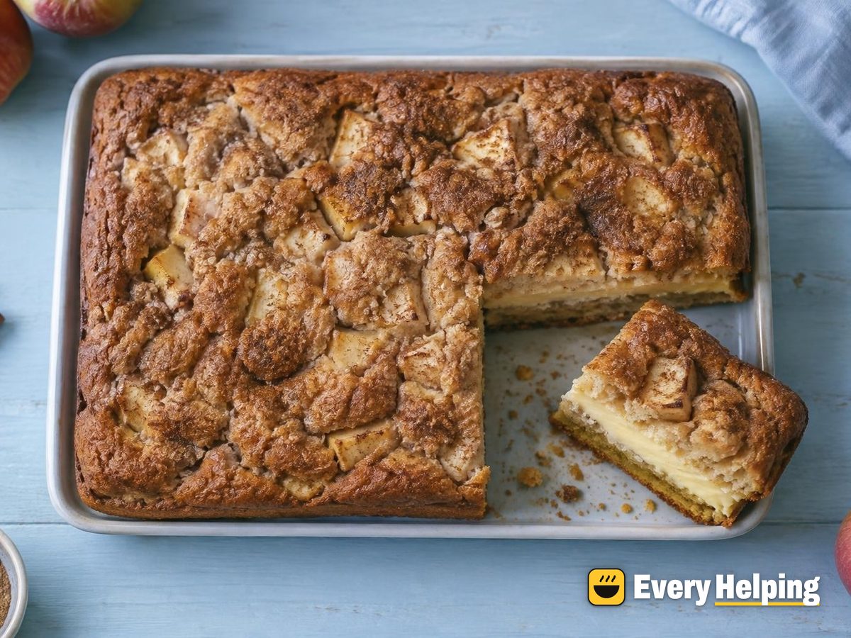 Spiced Apple Sheet Cake with Vanilla Custard Filling