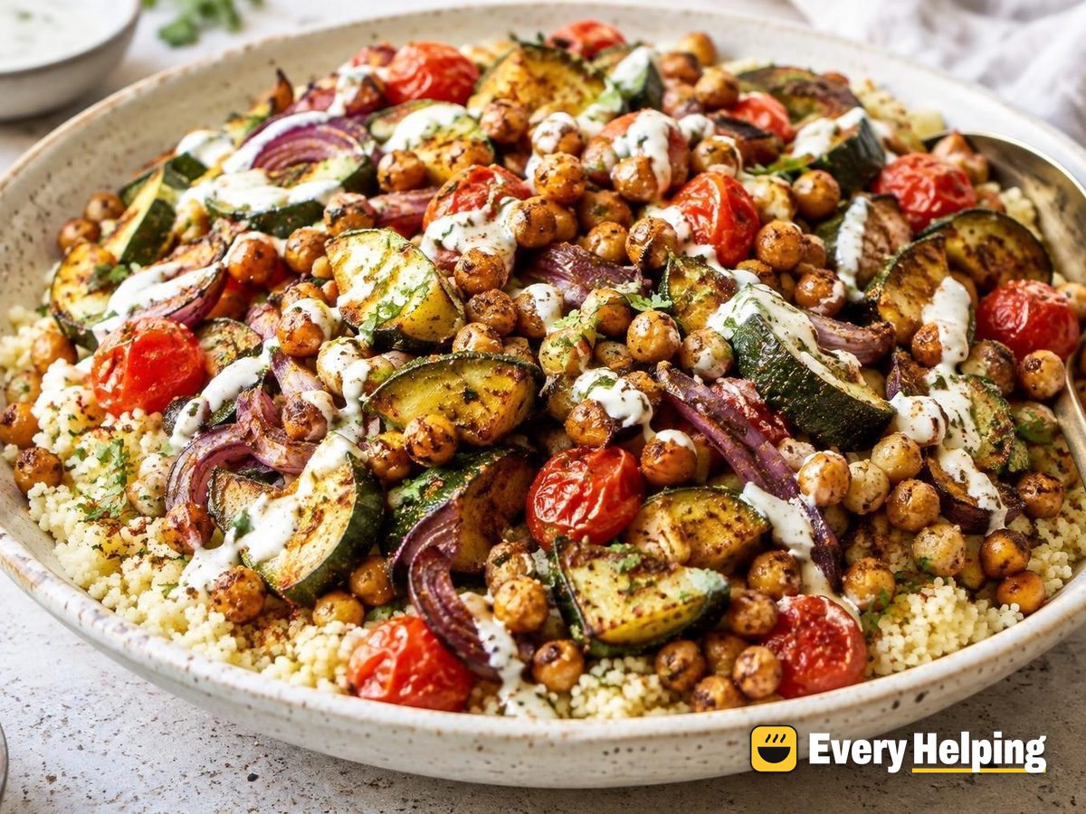 Cumin-Coriander Roasted Chickpeas with Zucchini