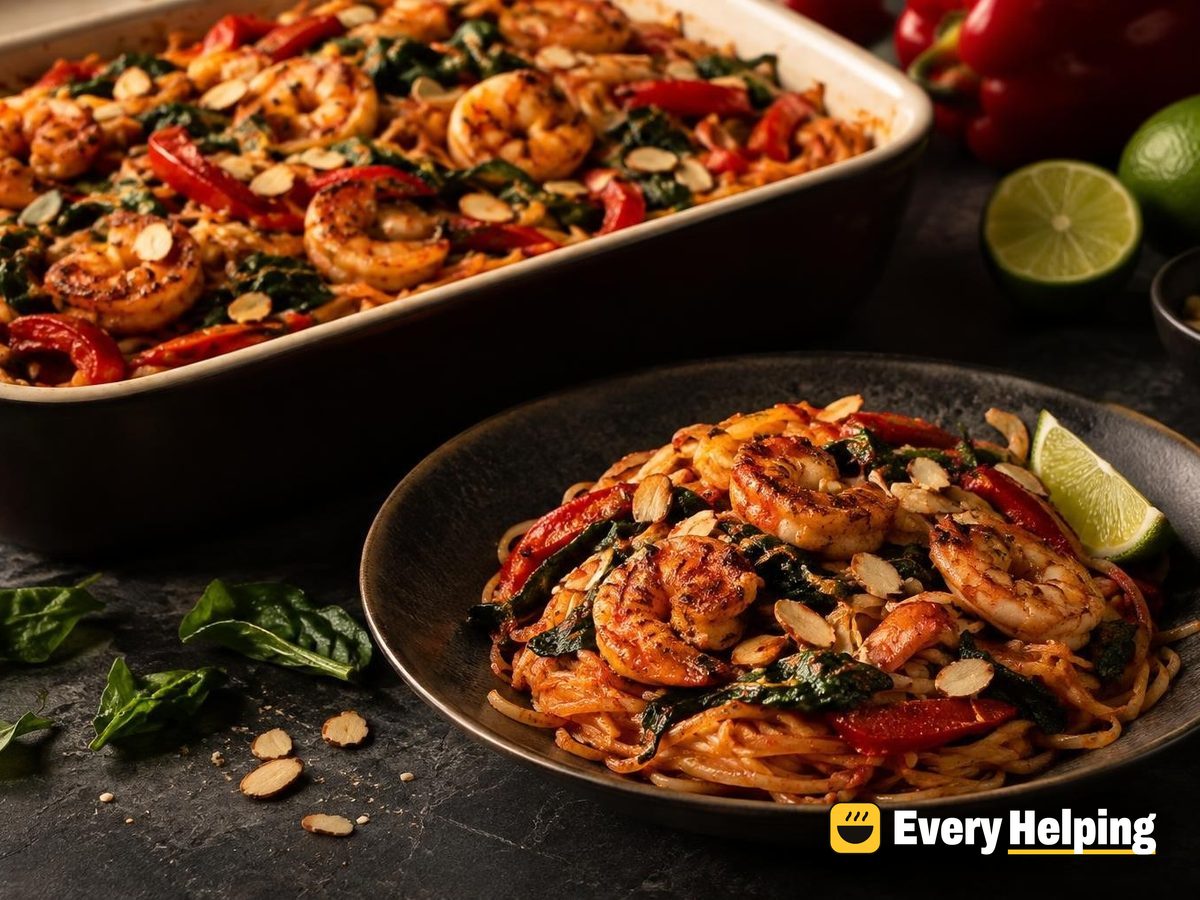 Smoky Roasted Pepper Shrimp Noodle Bowls