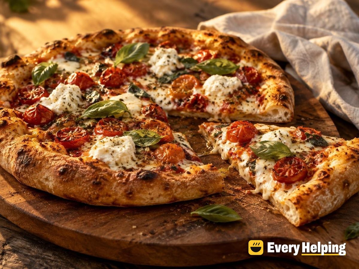 Roasted Cherry Tomato NY Pizzas with Ricotta
