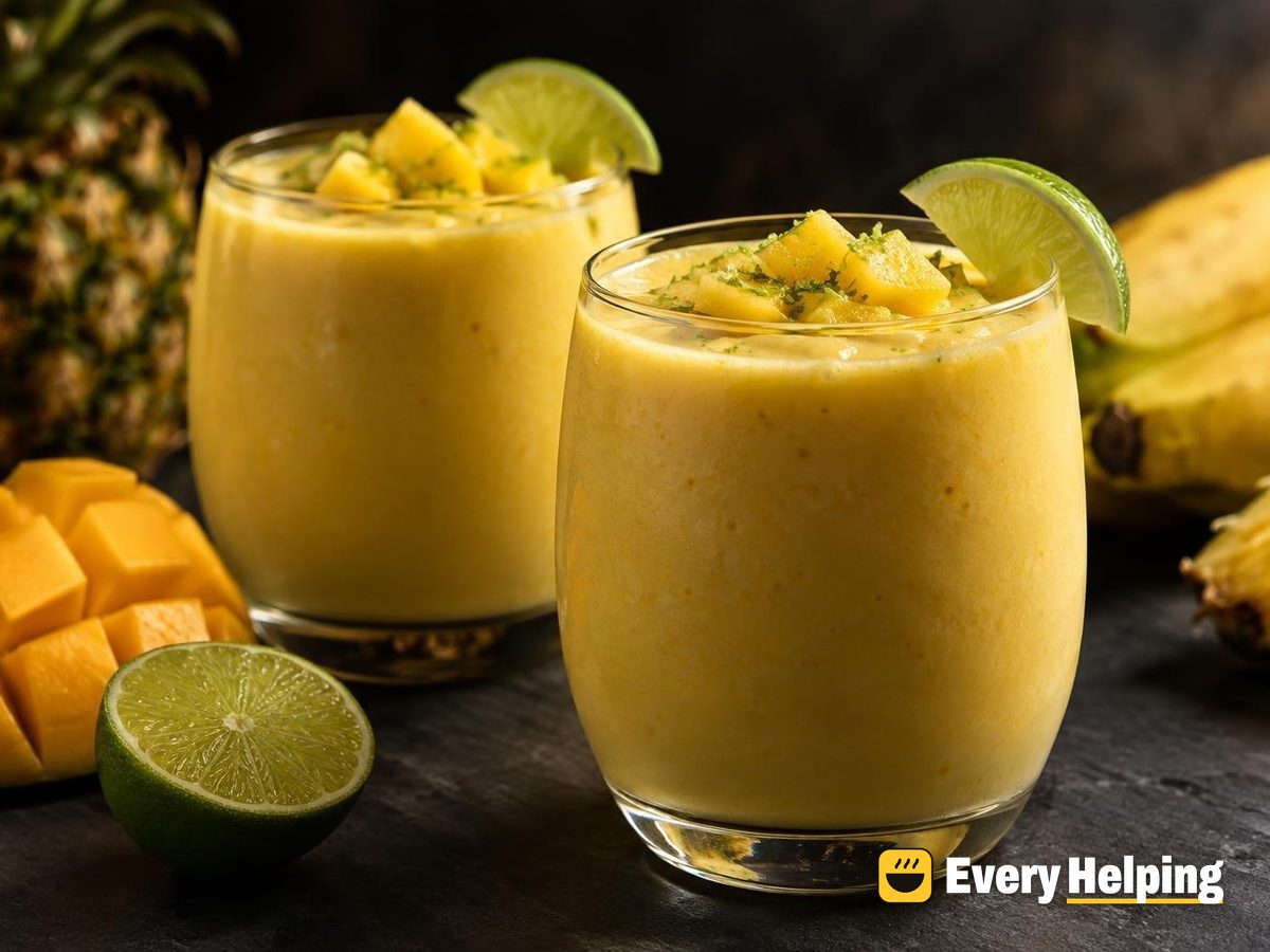 Tropical Mango Pineapple Banana Lime Smoothie