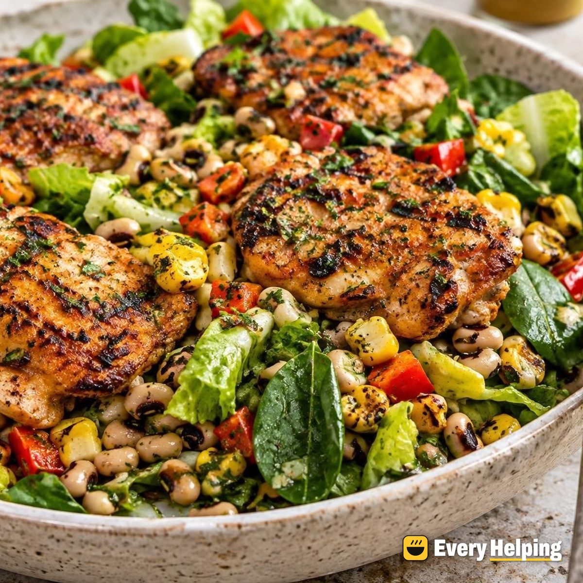 Grilled Chicken Thigh Black-Eyed Pea Salad