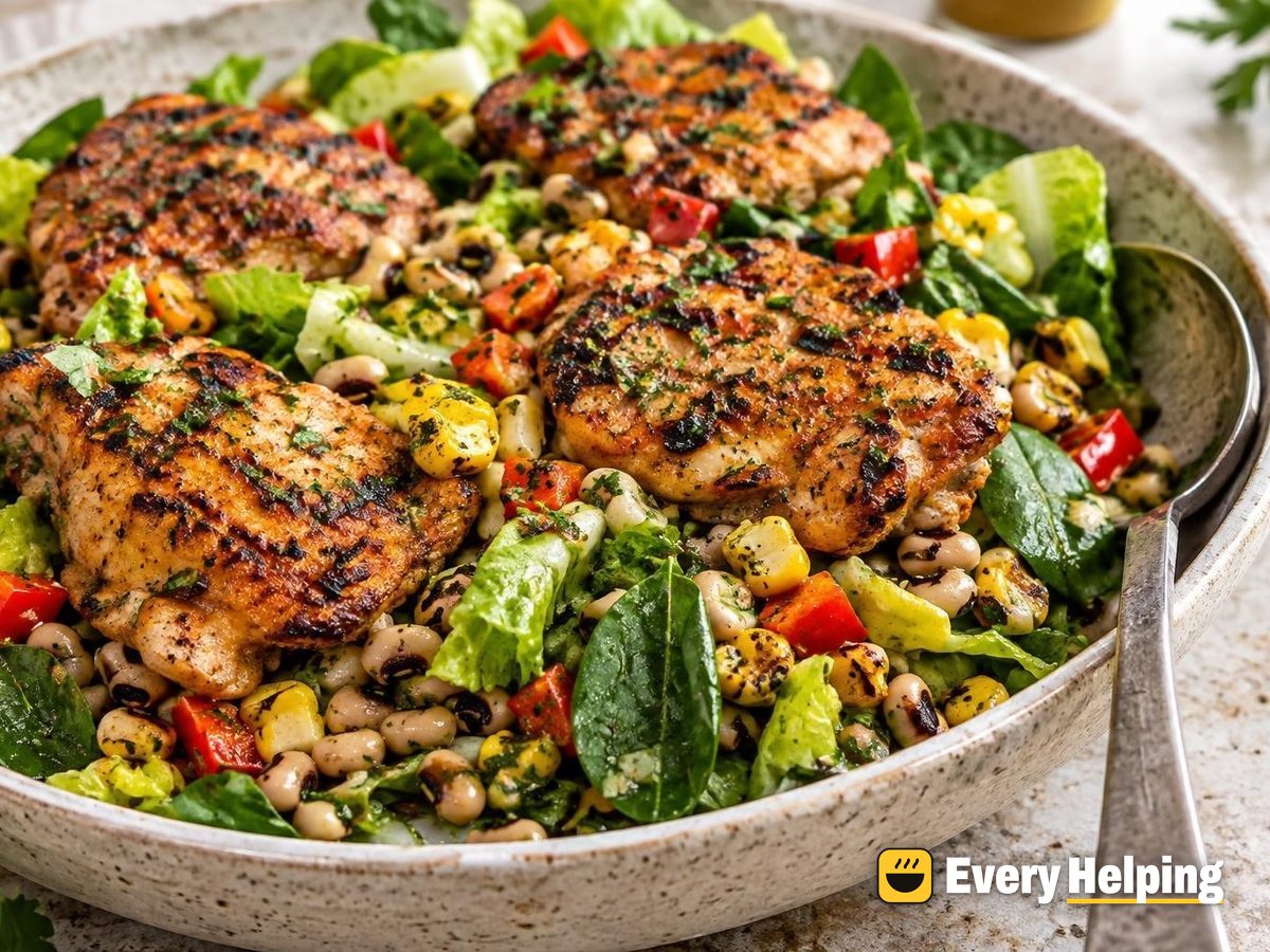 Grilled Chicken Thigh Black-Eyed Pea Salad