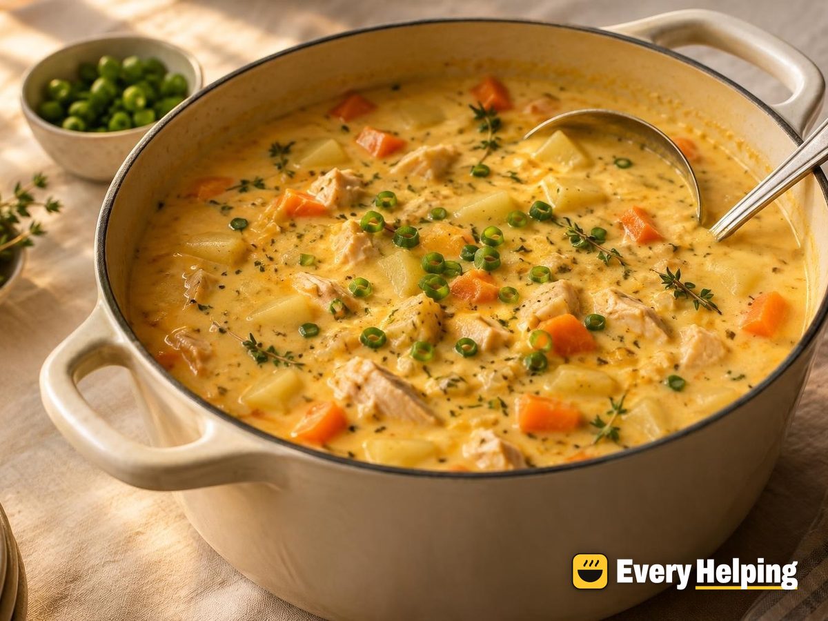 Cheddar Potato Soup with Chicken and Thyme