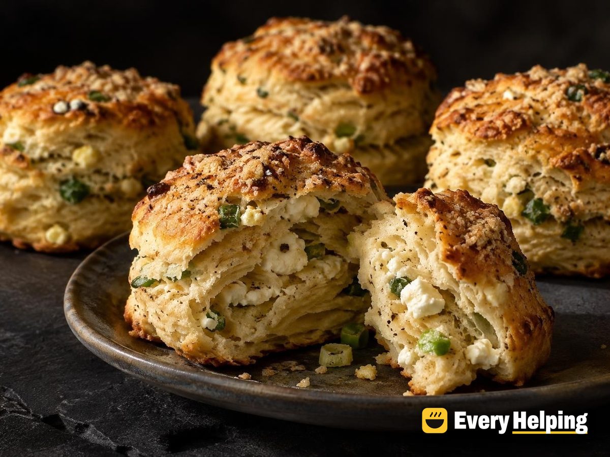 Feta Scallion Black Pepper Laminated Biscuits
