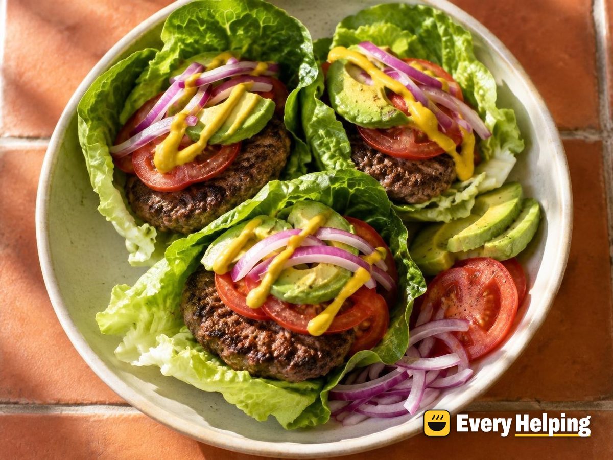Classic Beef Burgers in Crisp Lettuce Wraps