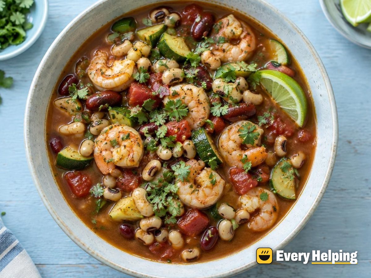 Chipotle-Style Shrimp and Black-Eyed Pea Chili