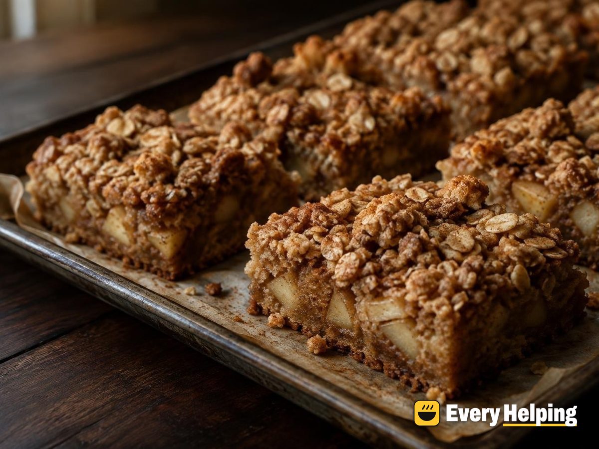 Spiced Apple Oat Blondies with Cinnamon Crumble