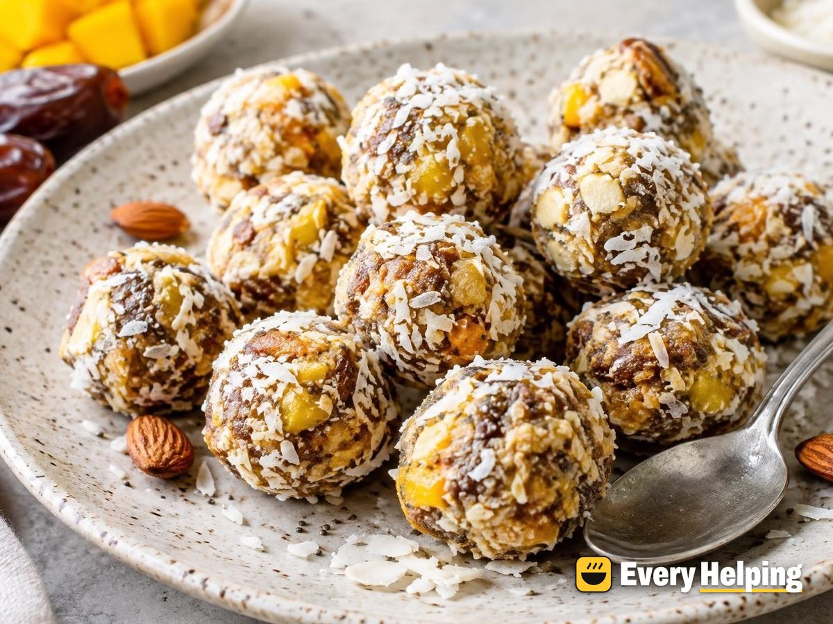 Vanilla Mango Coconut Chia Bites
