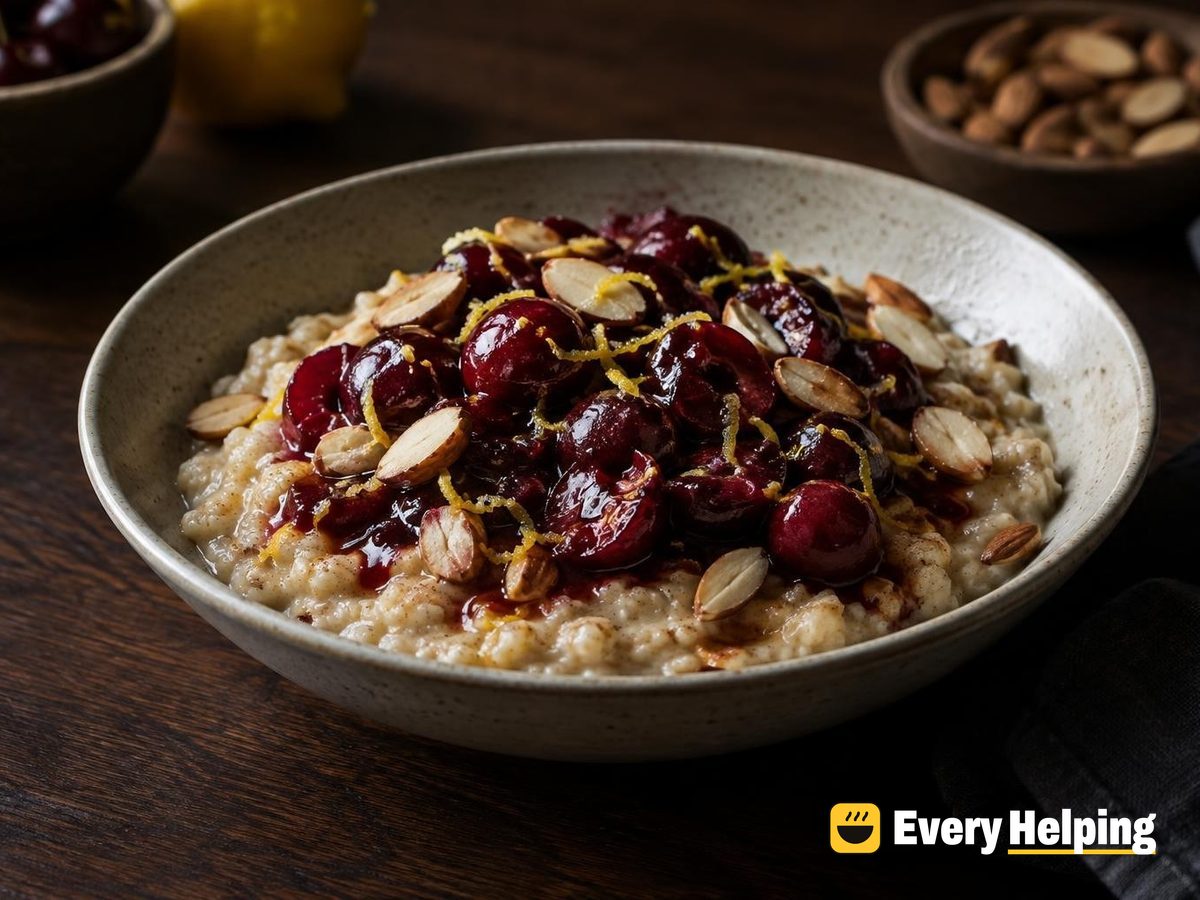 Cherry-Lemon Compote with Cardamom Oatmeal