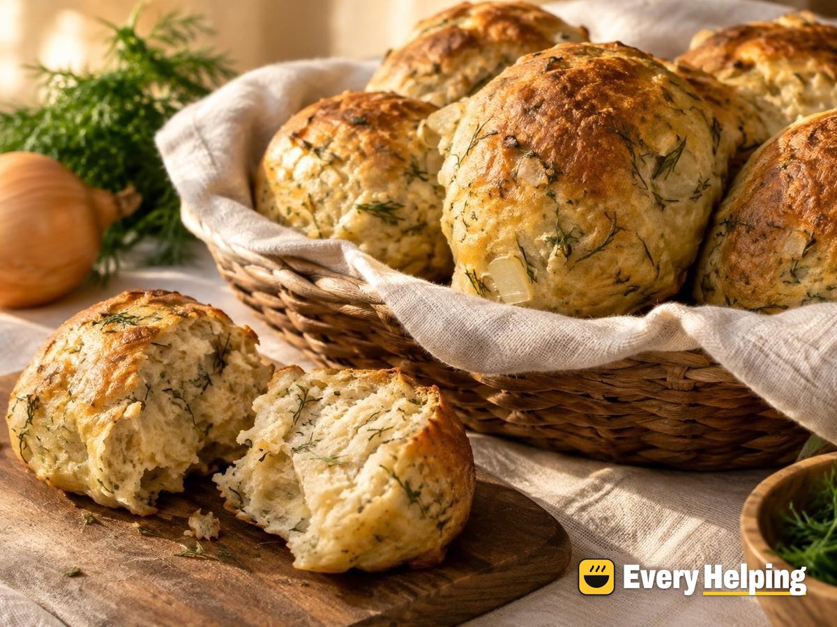 Dill Rye Dinner Rolls with Onion