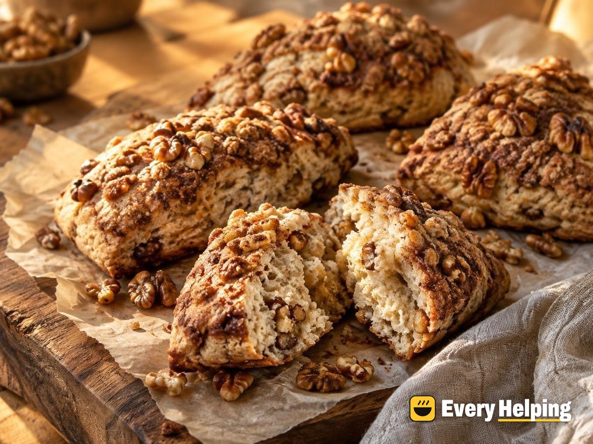 Toasted Walnut Cinnamon Streusel Scones