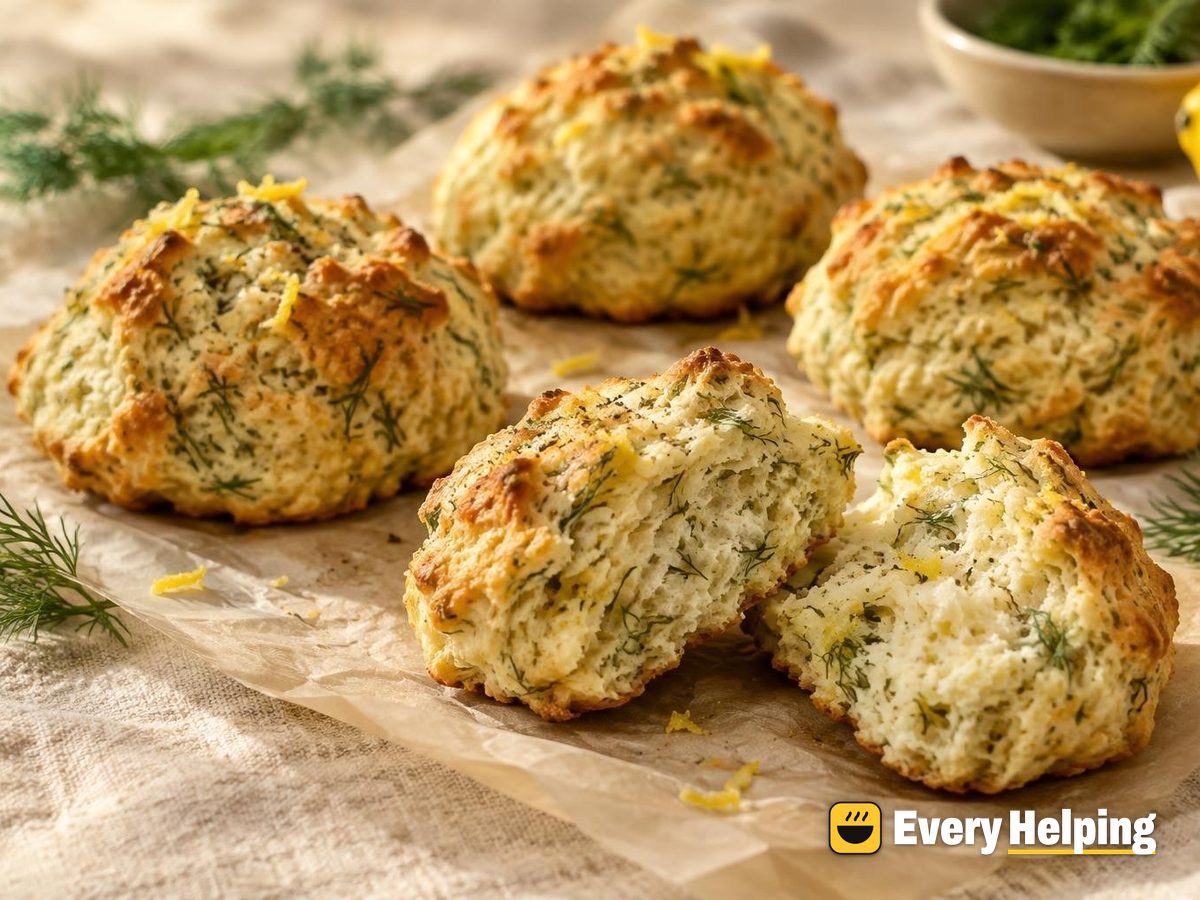 Lemon Dill Sour Cream Drop Biscuits