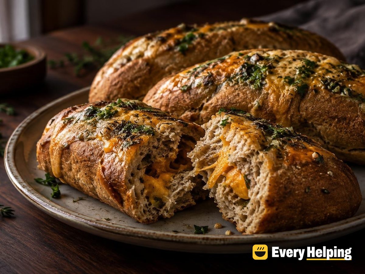 Rye Cheddar Garlic Herb Hot Dog Buns