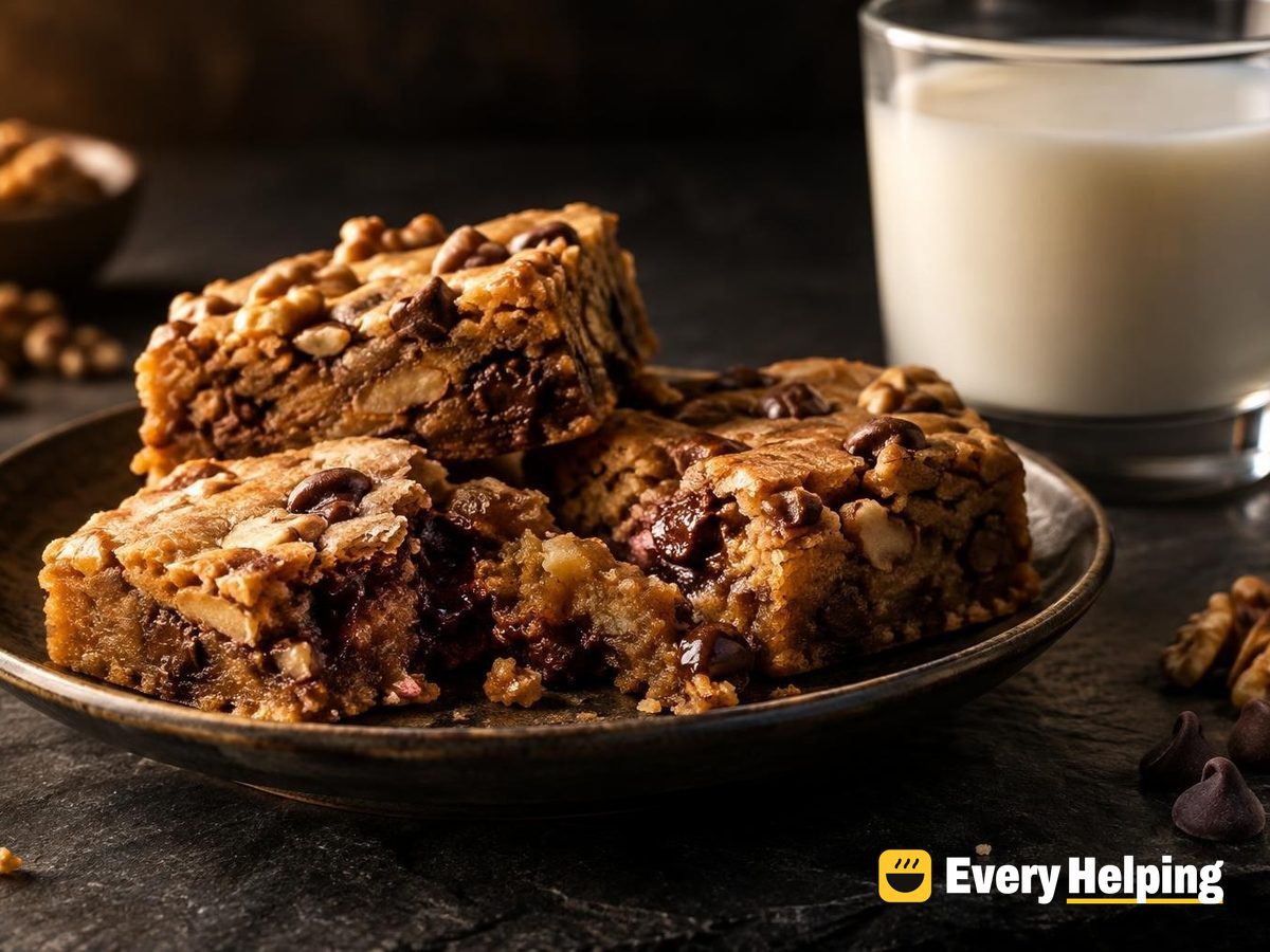Espresso Walnut Chocolate Chip Blondies