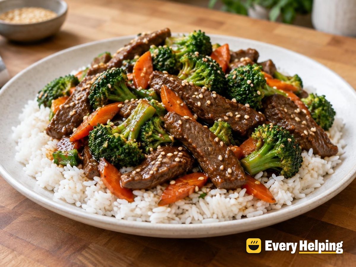 Sesame Beef with Broccoli and Carrots