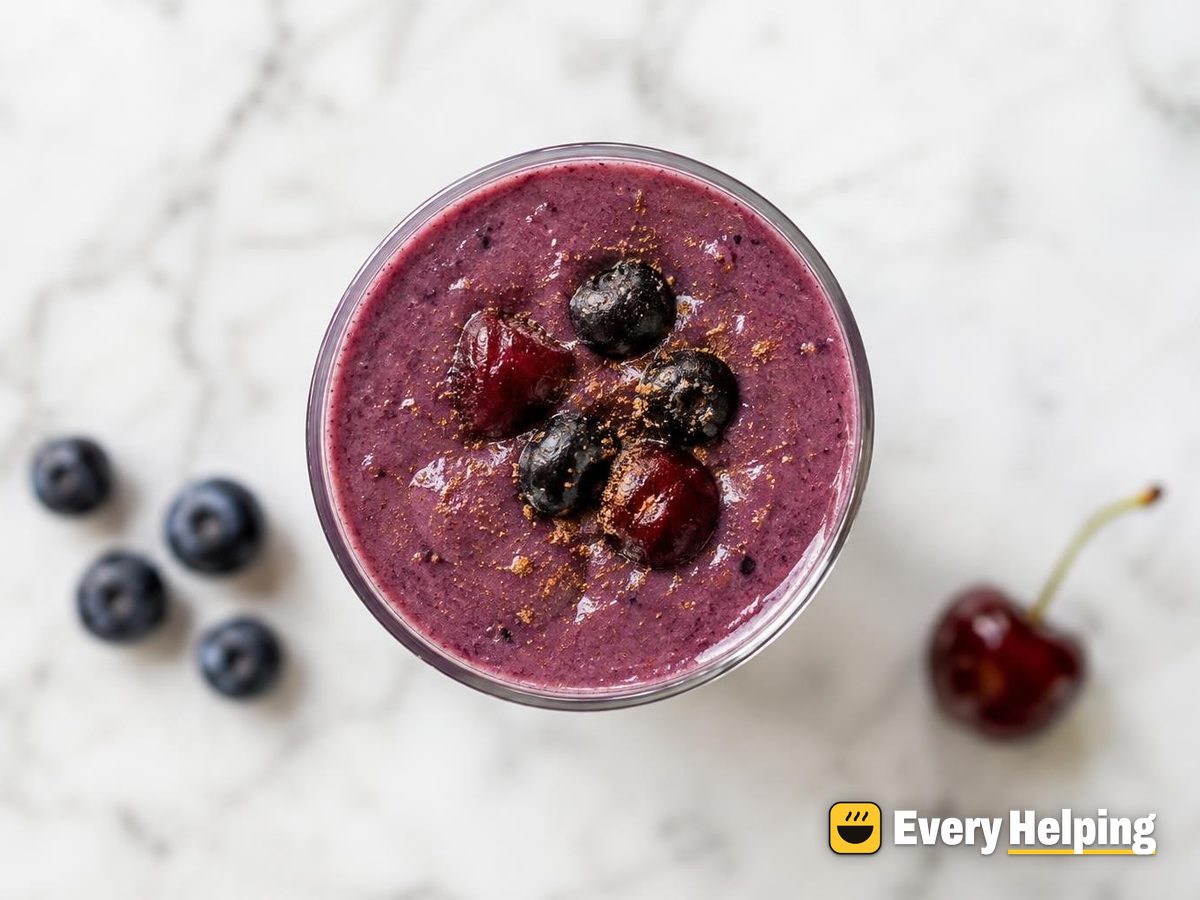 Blueberry Cherry Lassi with Cardamom