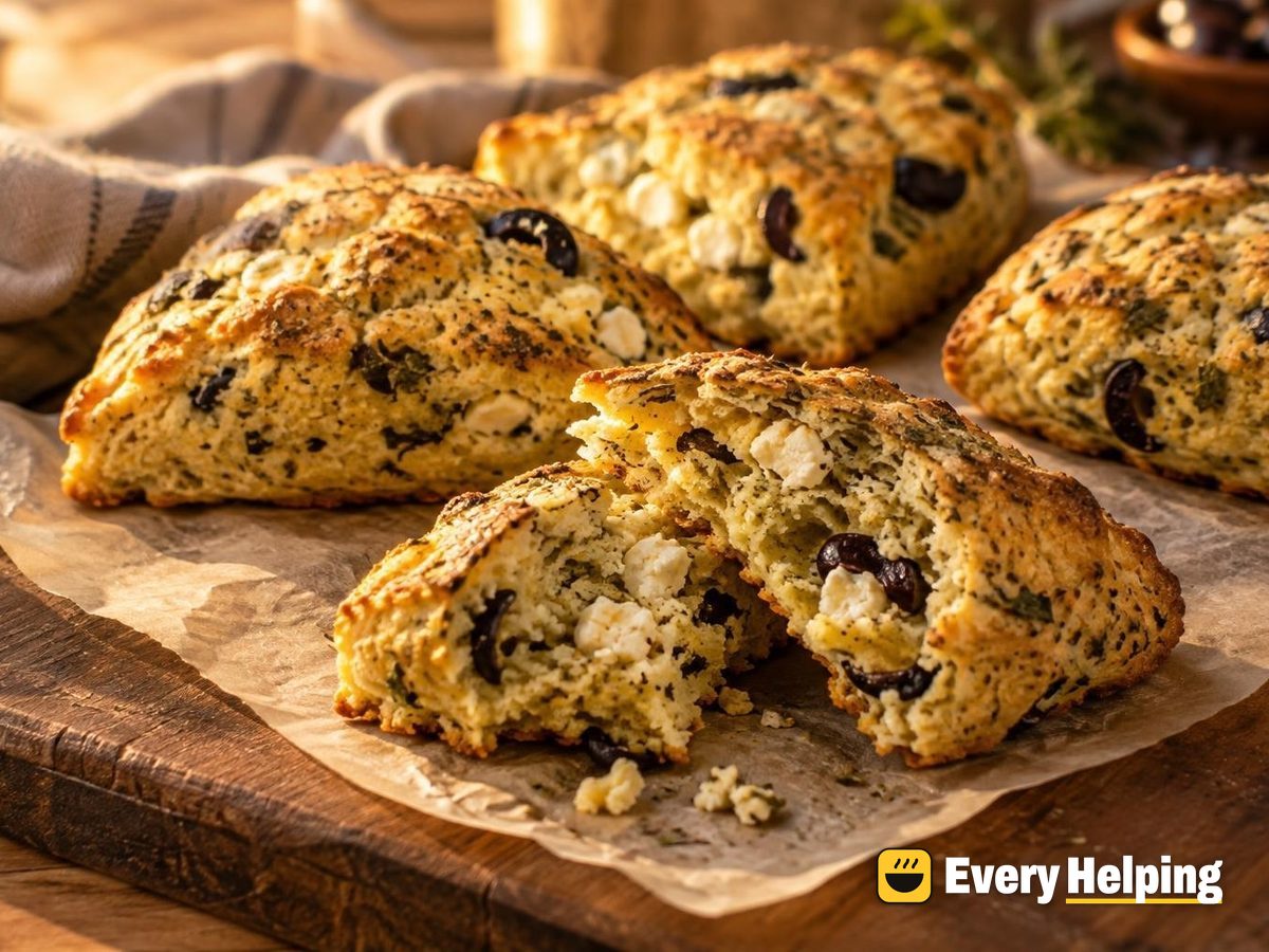 Feta, Olive and Oregano Cornmeal Scones