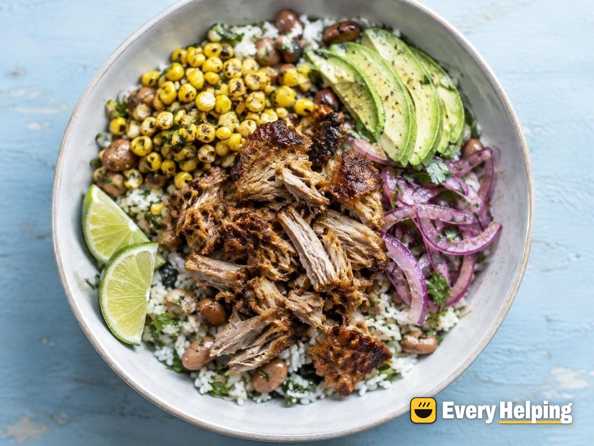 Citrus Pork Carnitas Rice Bowls