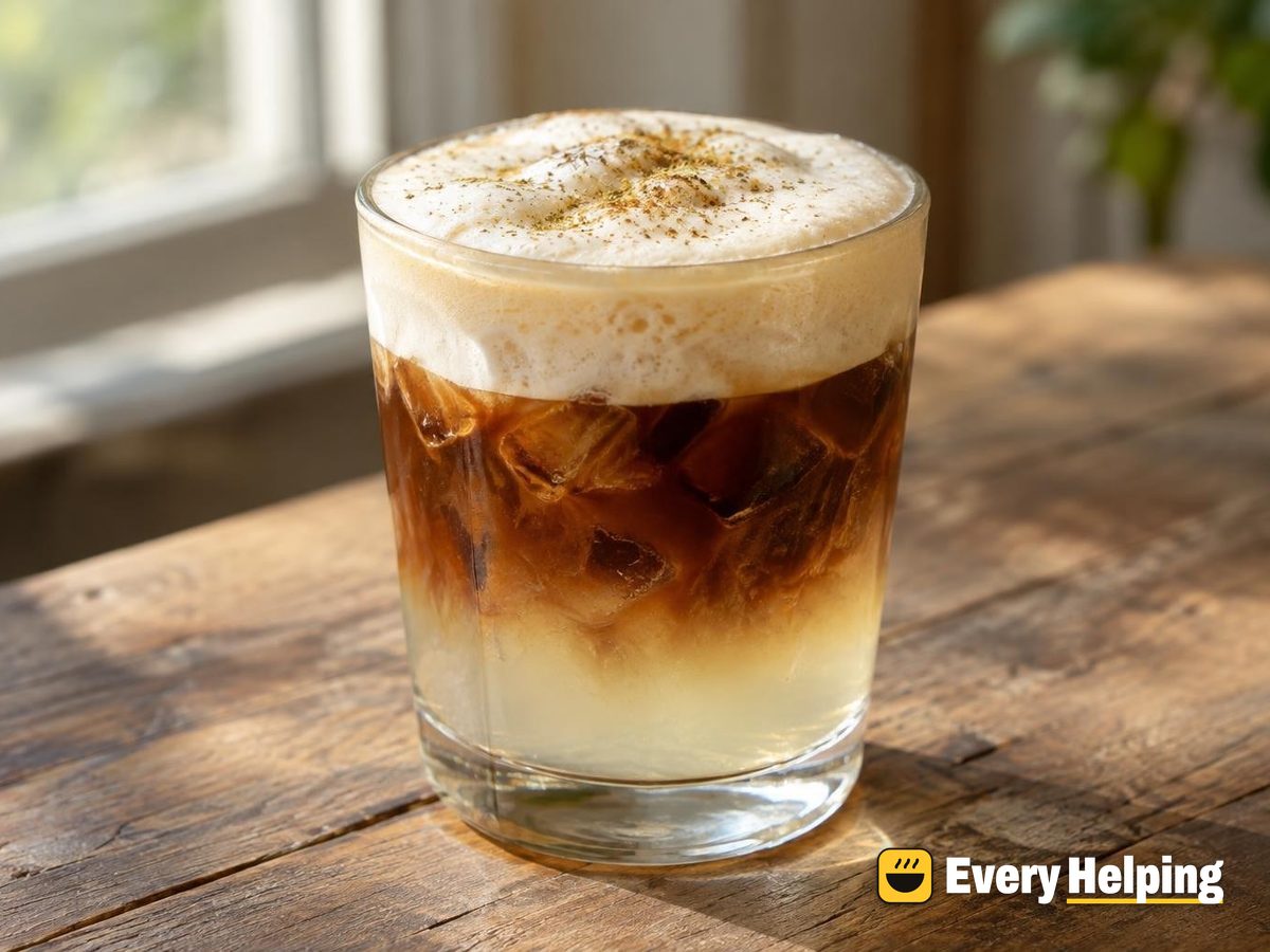 Coconut Water Cardamom Americano with Maple Foam