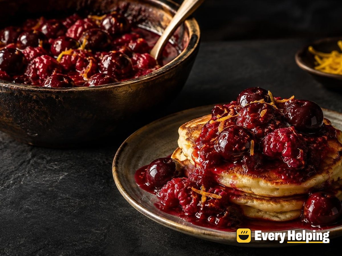 Chunky Cherry-Raspberry Compote with Lemon Zest