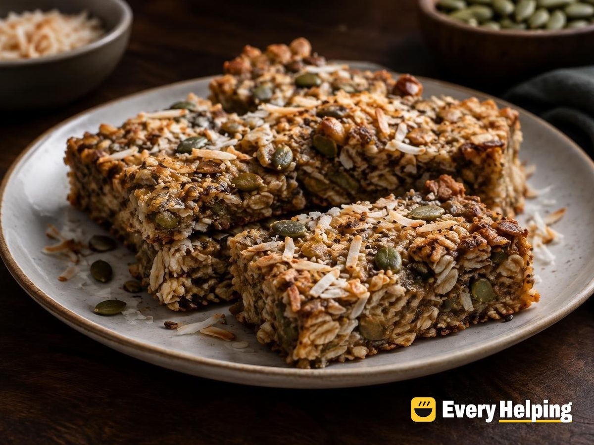 Toasted Vanilla Coconut Chia Oat Bars