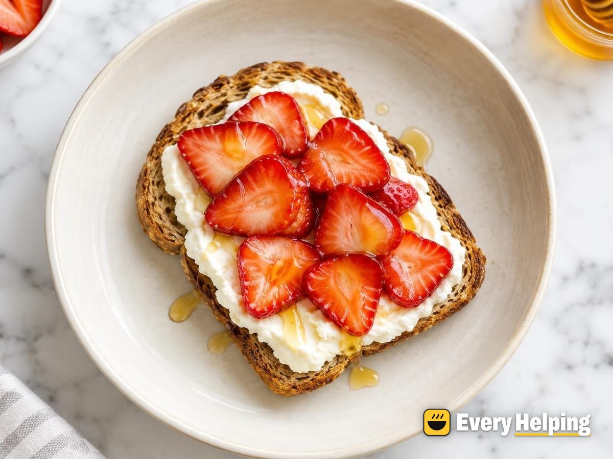 Vinegar-Set Queso Blanco Spread on Strawberry Toast