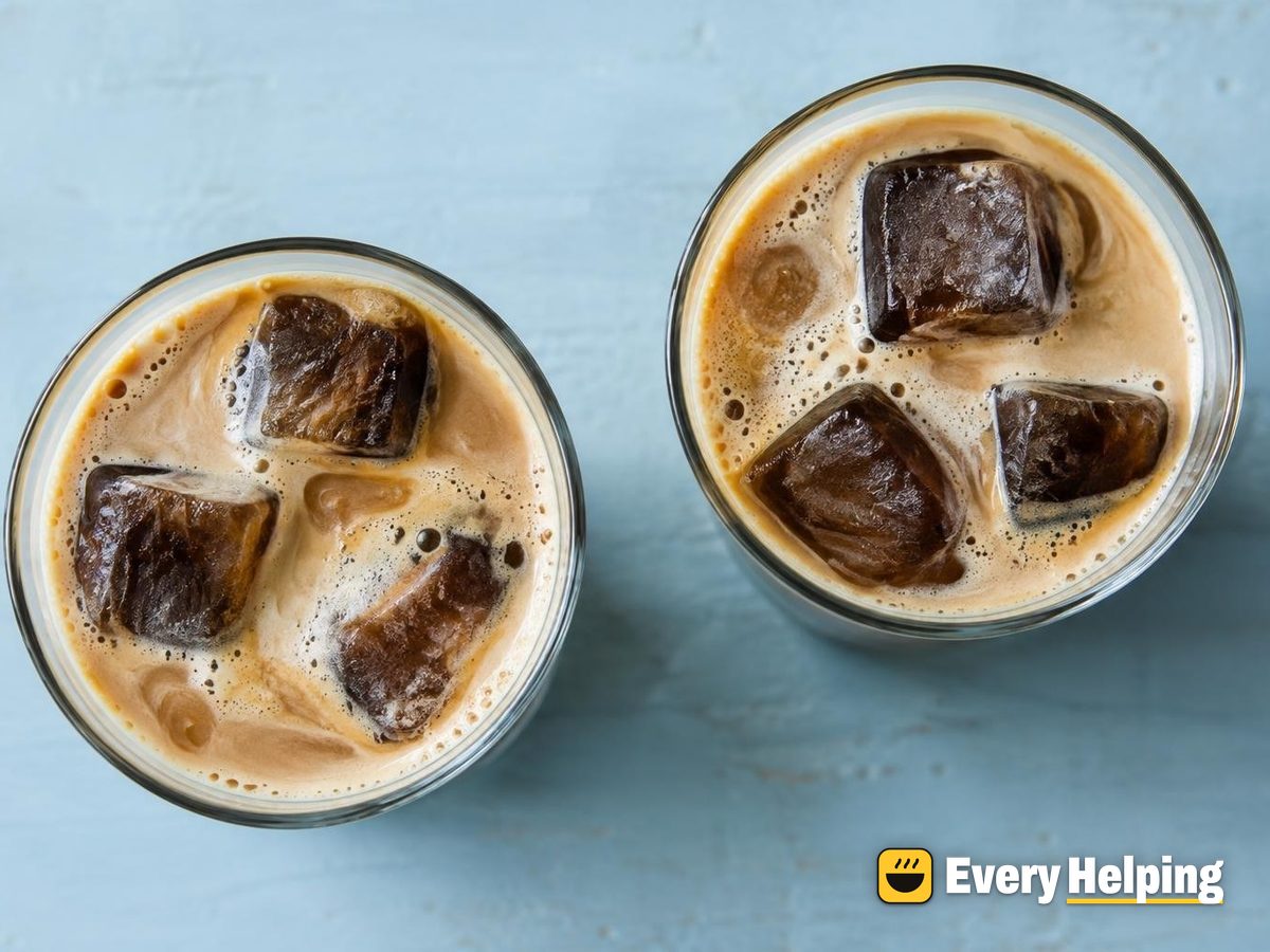 Iced Oat Latte with Coffee Ice Cubes