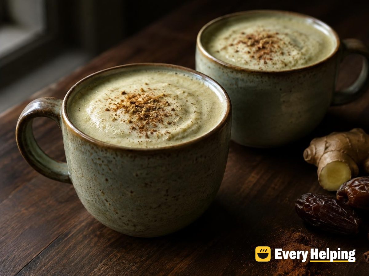 Blender-Frothed Ginger Date Green Tea Latte