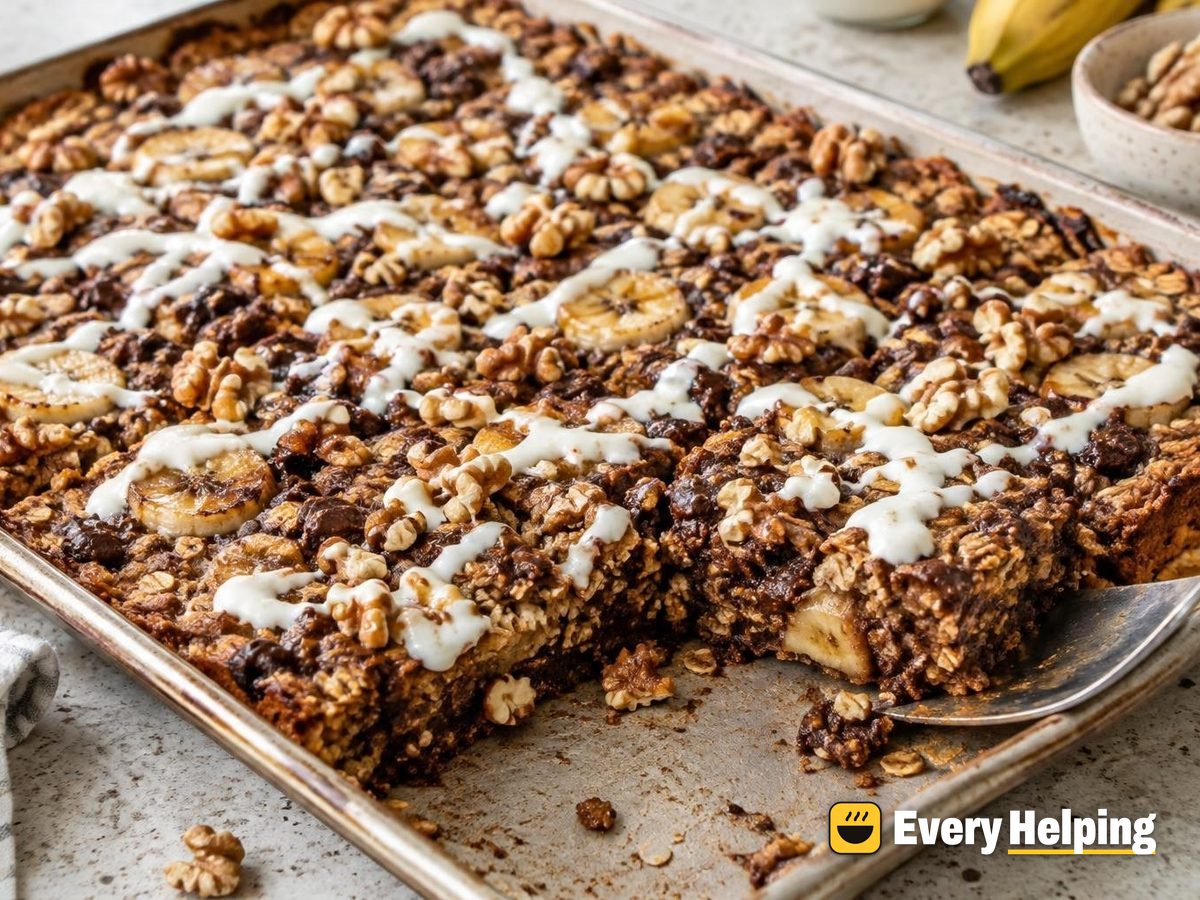 Sheet-Pan Banana Walnut Oat Bars with Cocoa