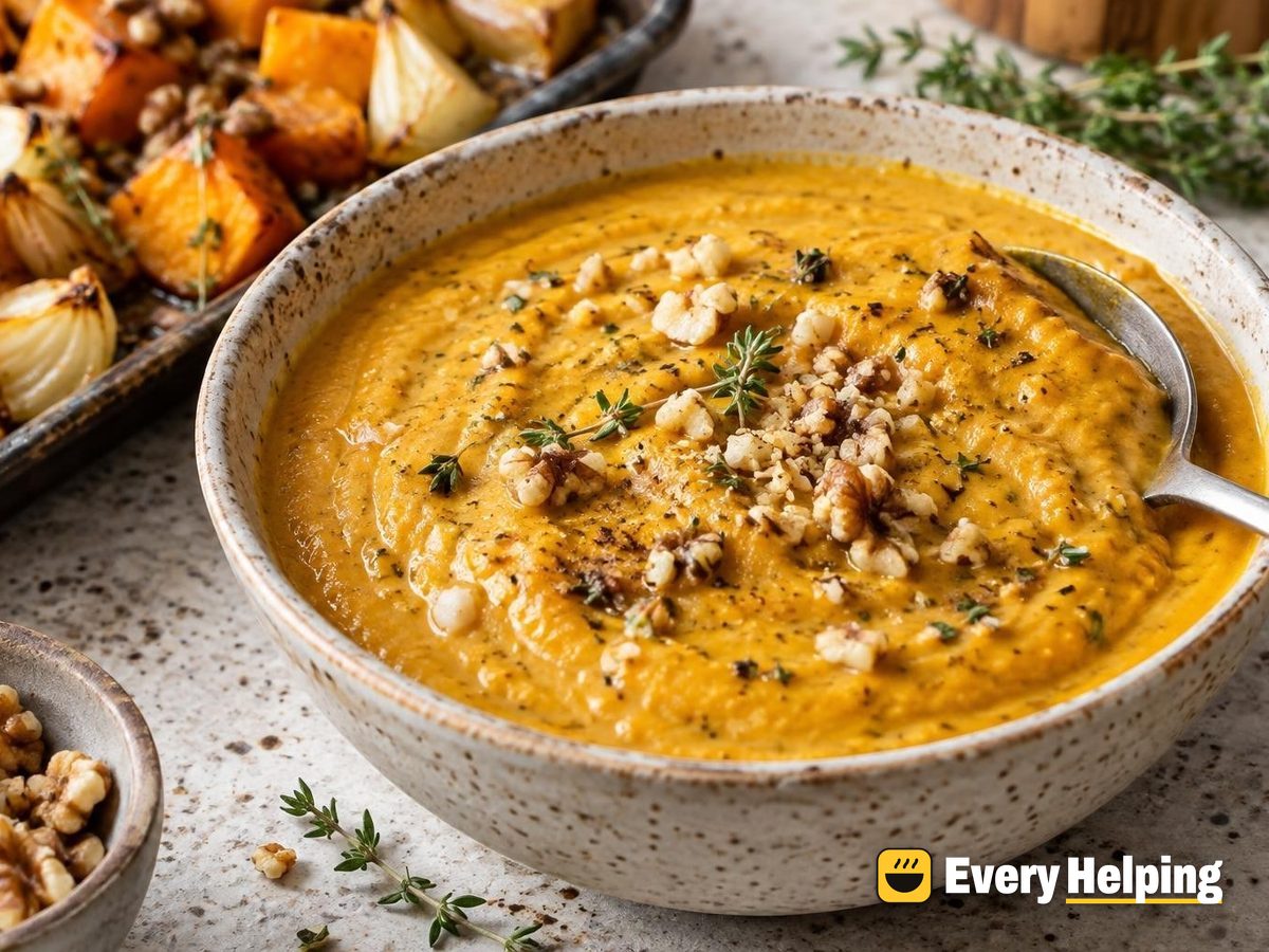Roasted Butternut Thyme Sauce with Walnuts