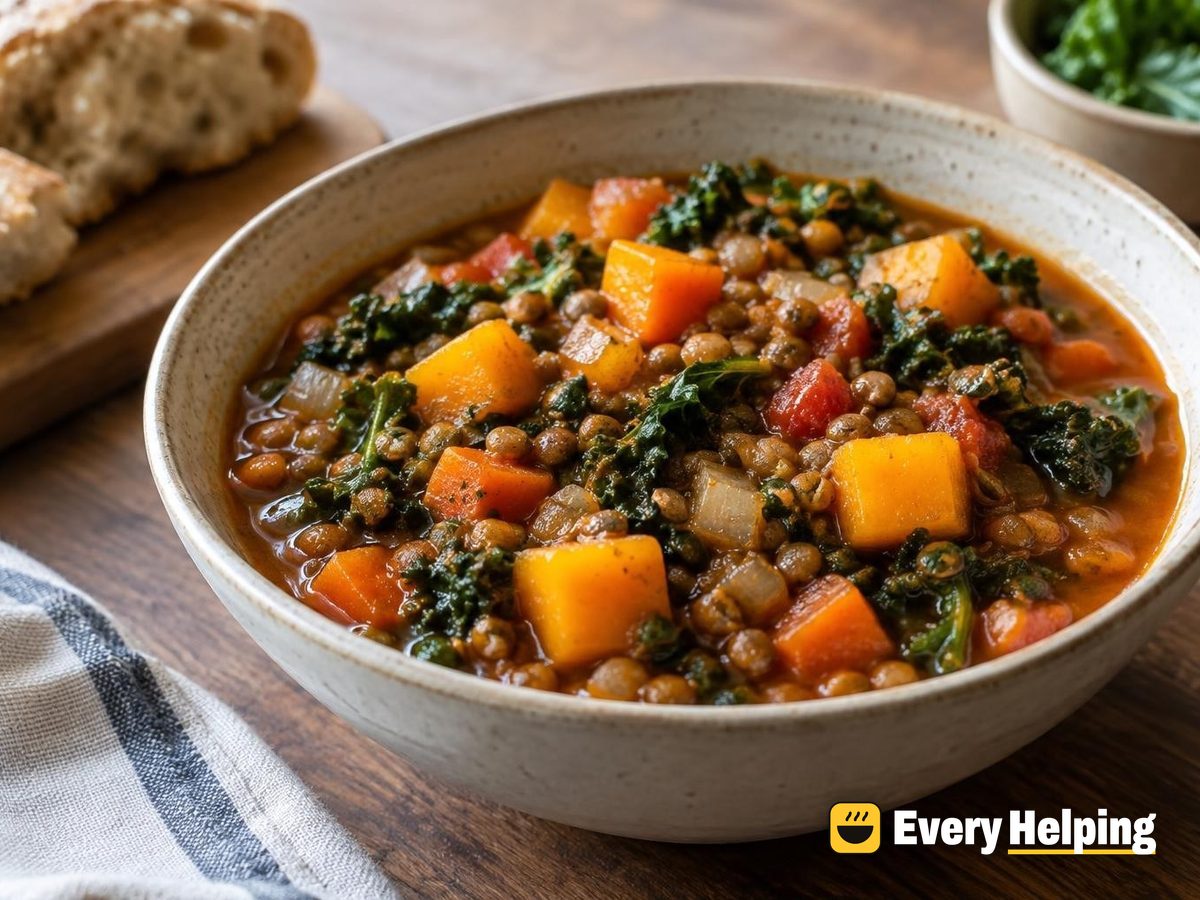 Butternut Lentil Stew with Kale
