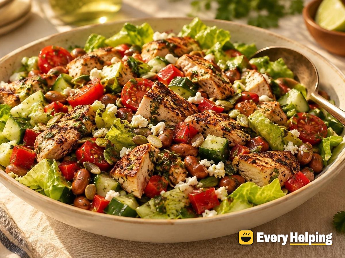Cumin Turkey Chopped Salad with Pinto Beans