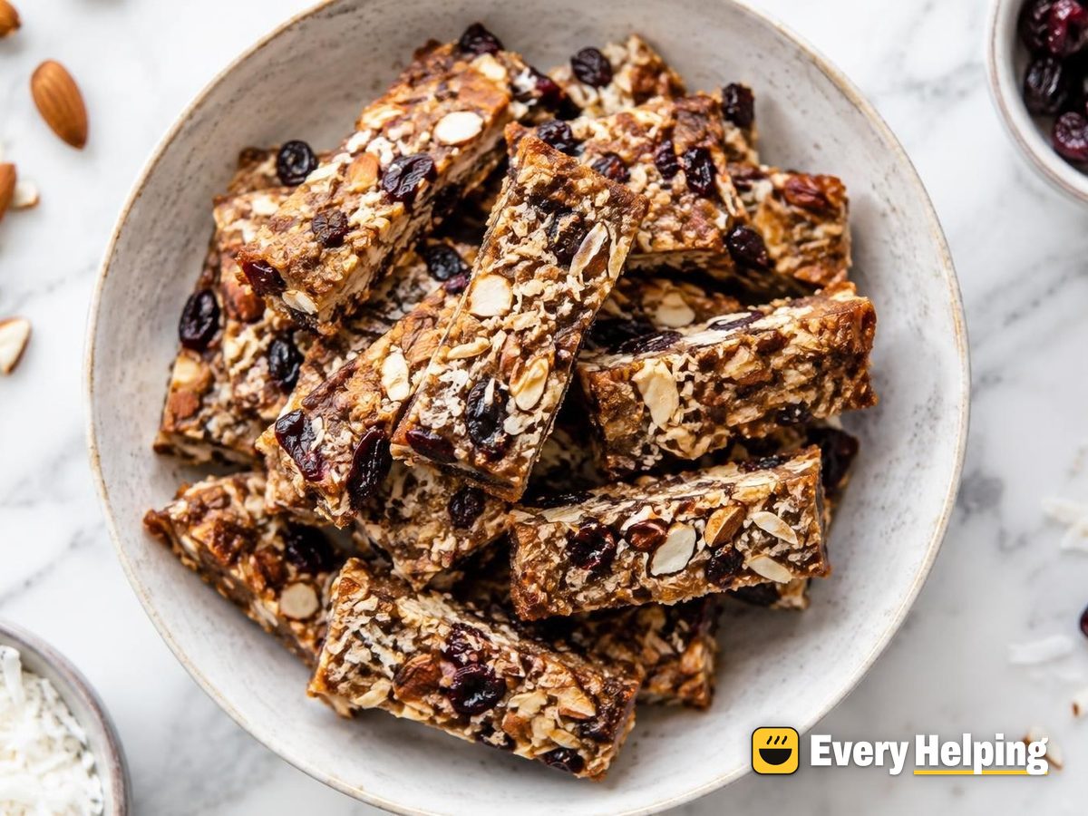 Toasted Coconut Almond Cherry Date Bars