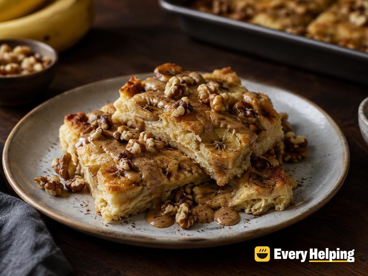 Sheet-Pan Banana Ricotta Pancakes with Cardamom