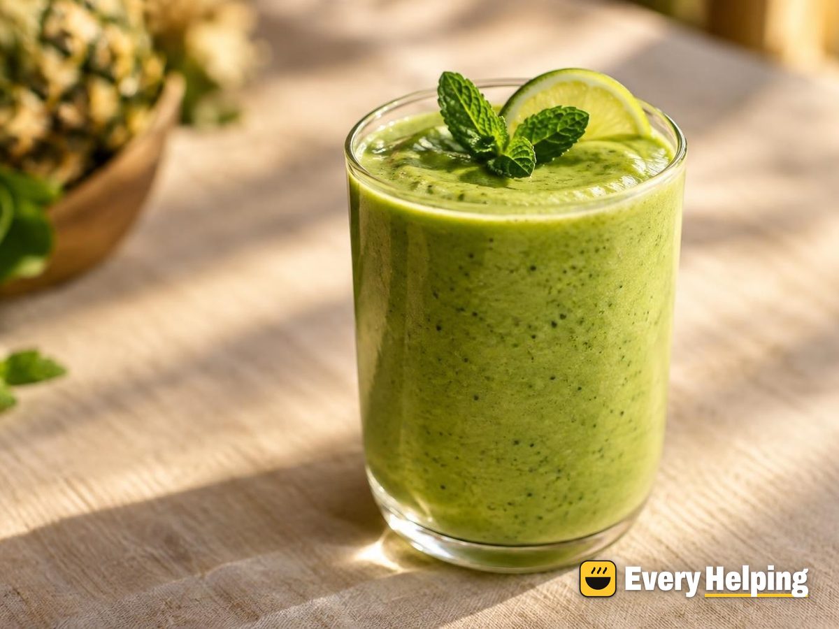 Cucumber Mint Avocado Pineapple Green Smoothie