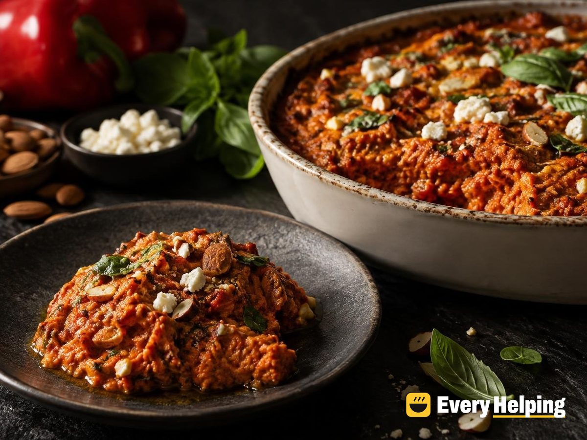 Roasted Red Pepper Feta Pesto for Pizza