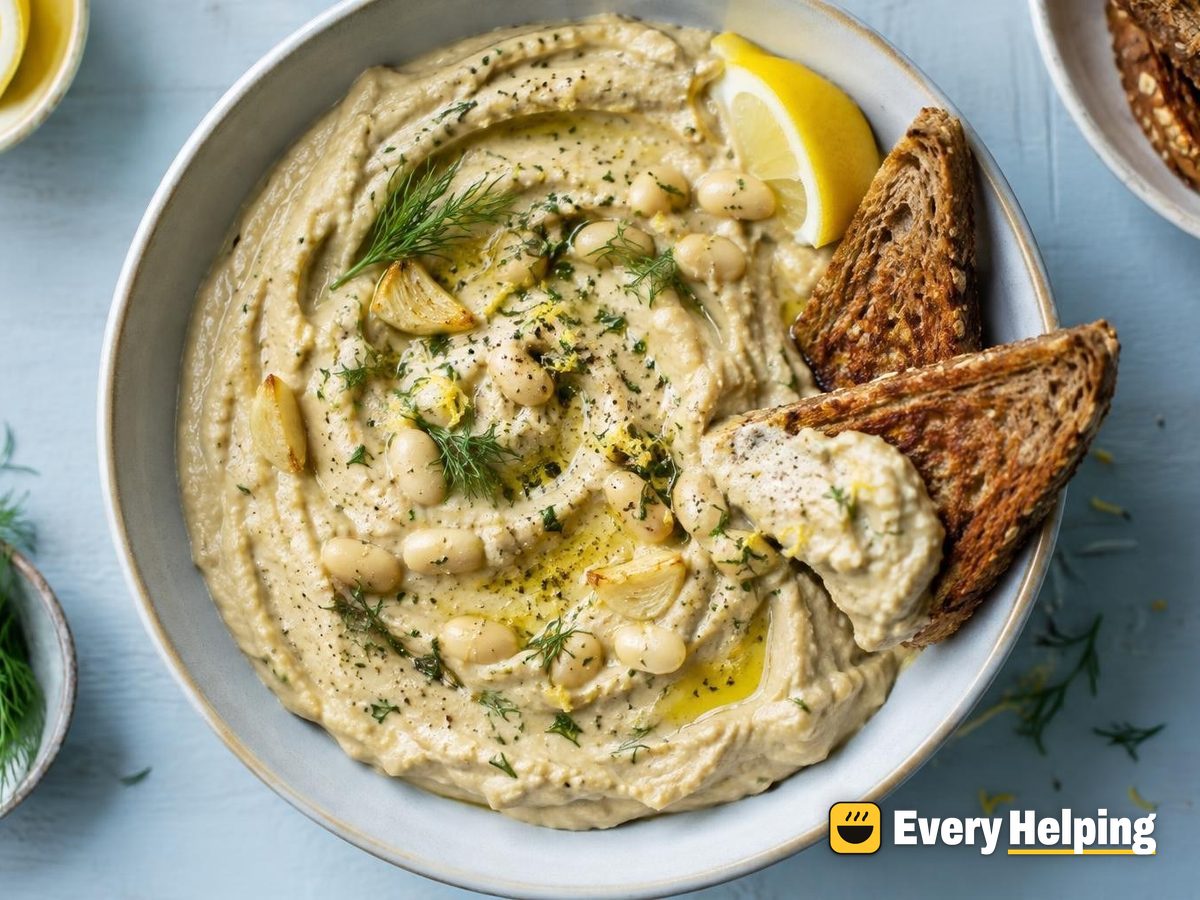 Garlicky Lemon-Dill Butter Bean Hummus
