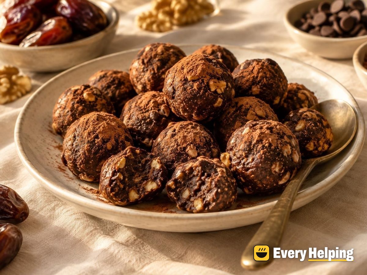 Chocolate Walnut Vanilla Date Truffle Bites