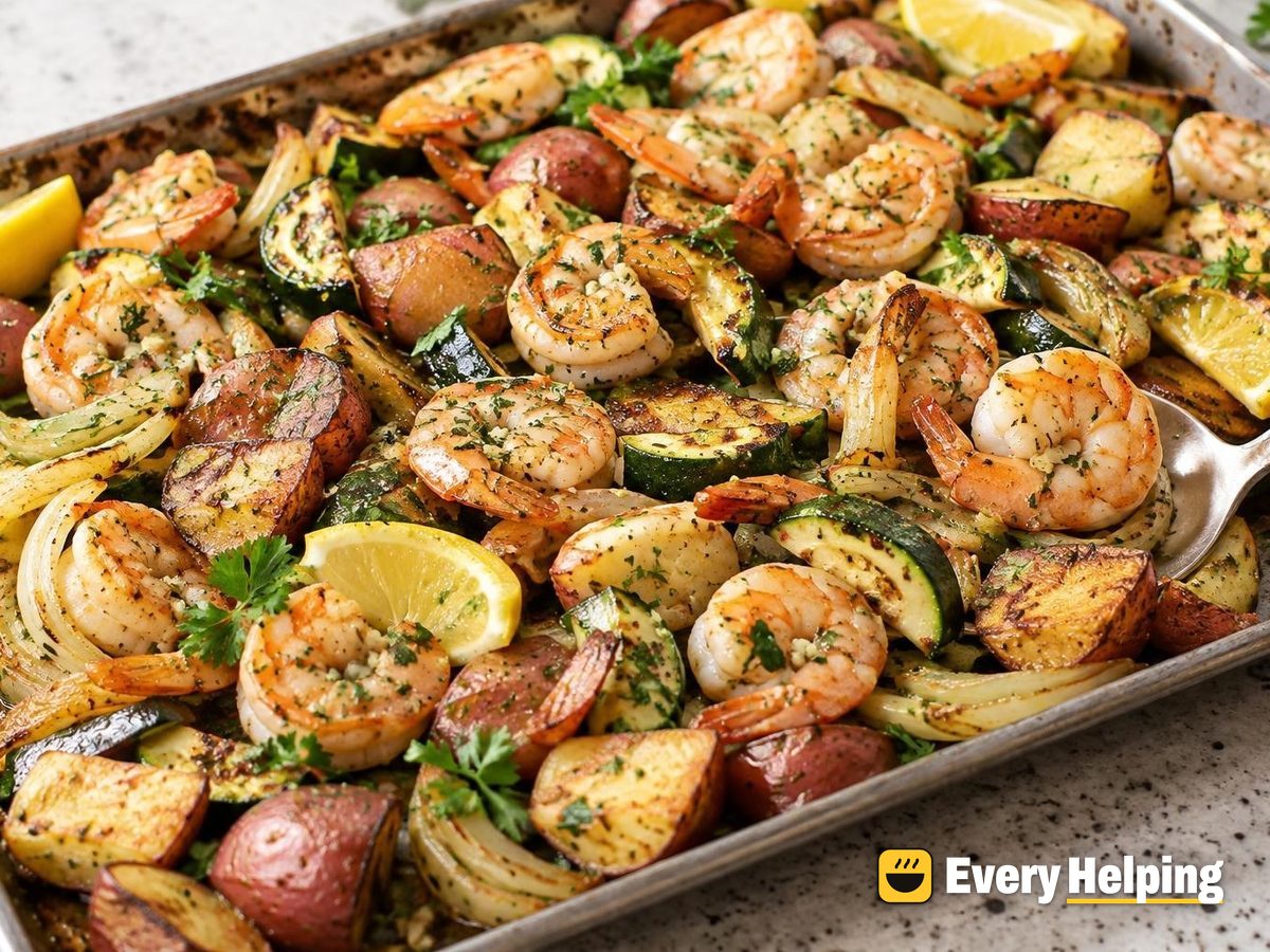 Garlic Herb Shrimp Sheet Pan with Potatoes