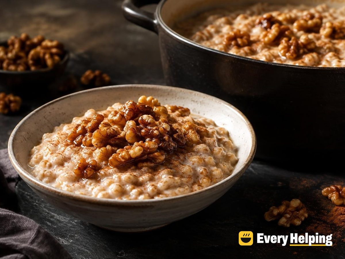 Brown Butter Oat Porridge with Maple Walnuts