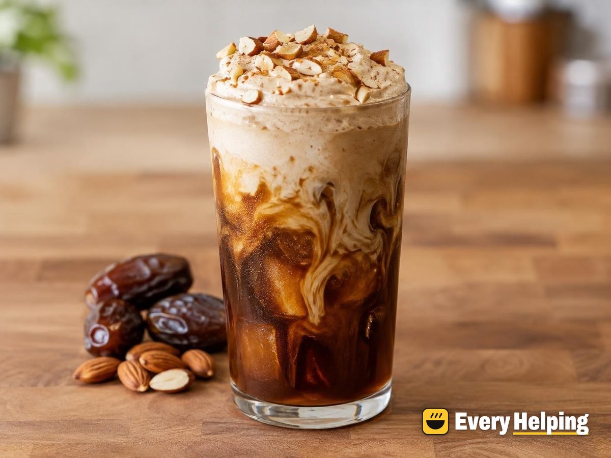 Blended Almond-Date Cream Iced Coffee