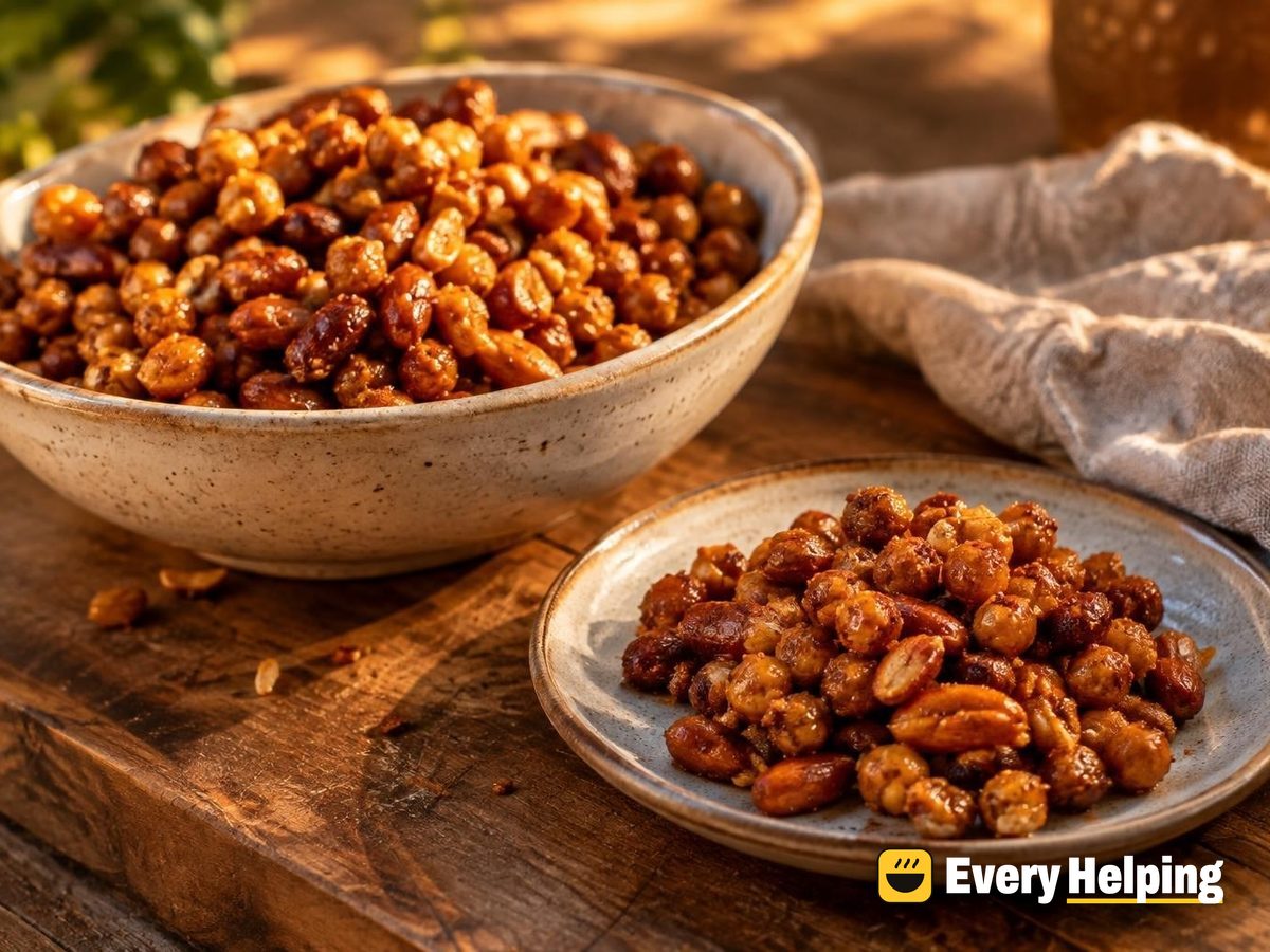 Smoky Cinnamon Chili Peanuts with Roasted Chickpeas