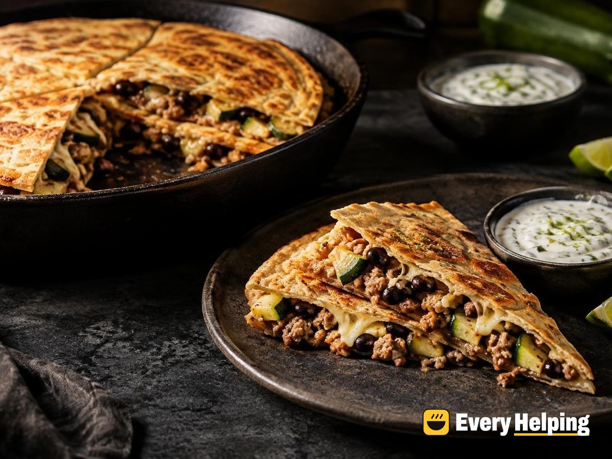 Turkey, Black Bean and Zucchini Quesadillas