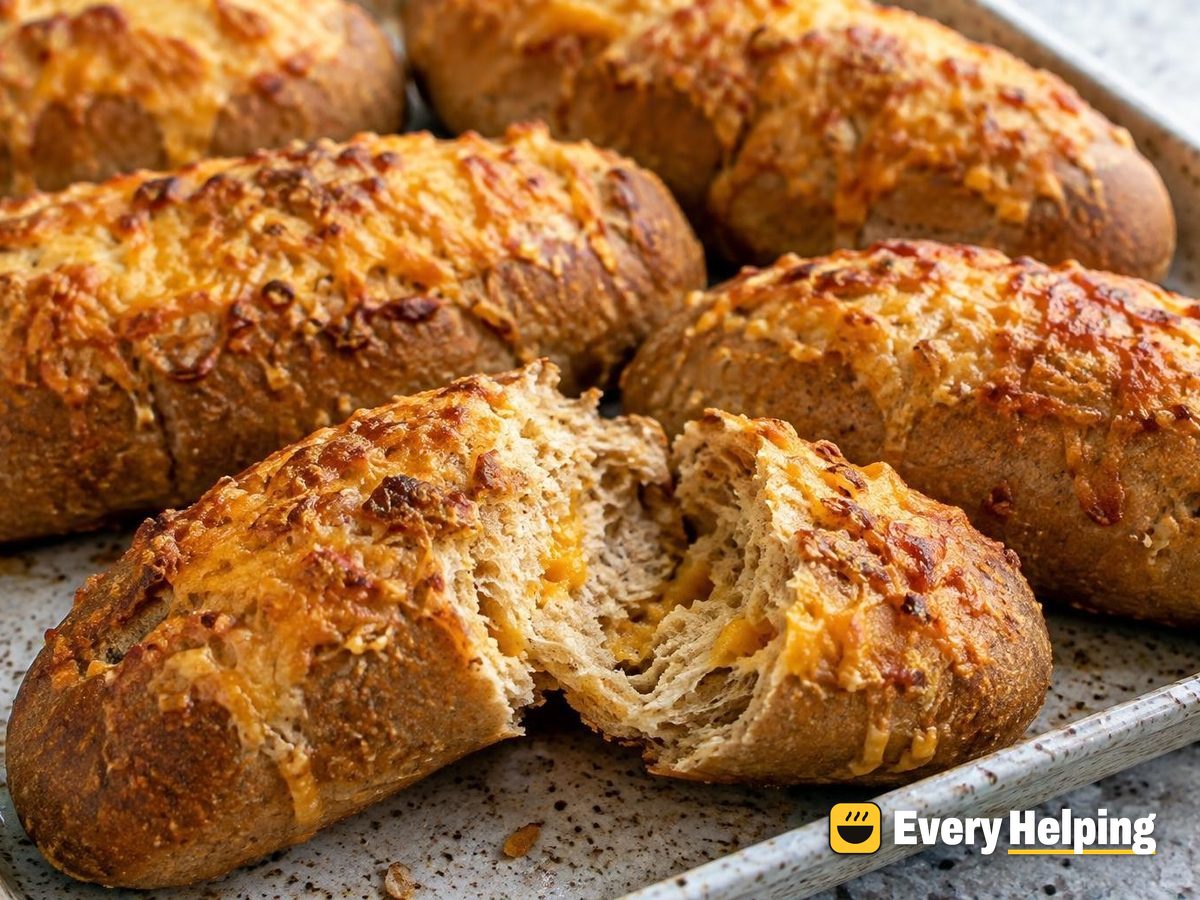 Sharp Cheddar Rye Hot Dog Buns