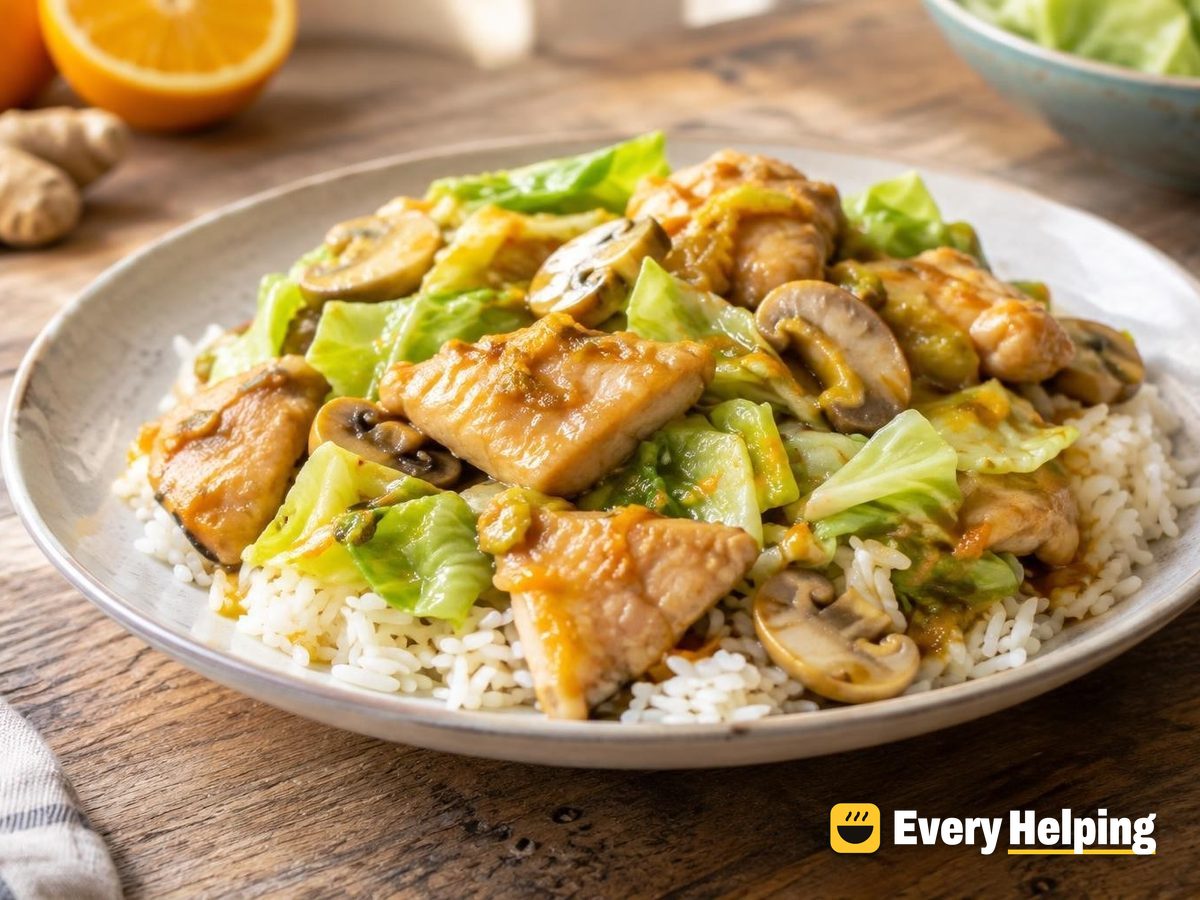 Orange Ginger Chicken Stir-Fry over Rice