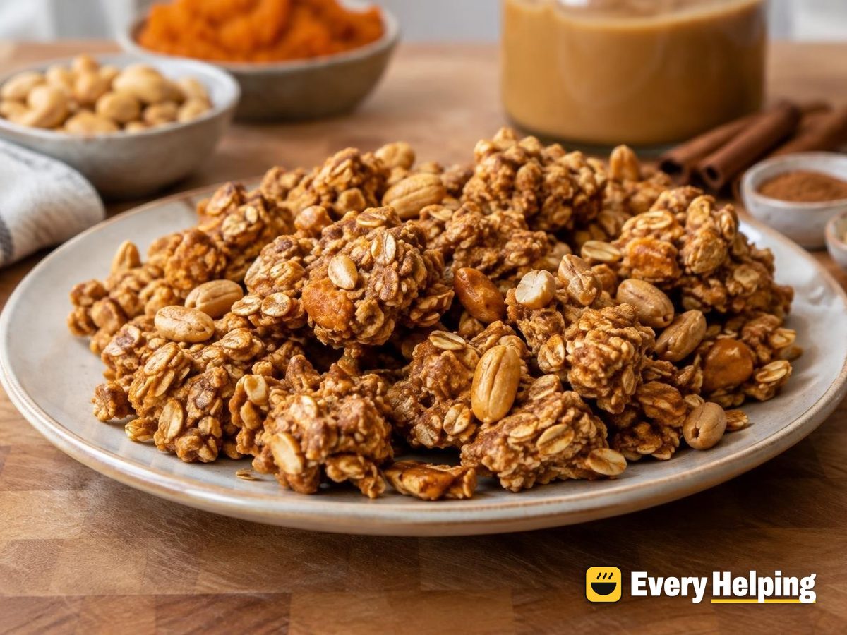 Peanut Butter Pumpkin Spice Cluster Granola