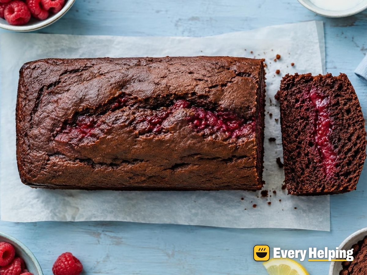 Chocolate Loaf Cake with Raspberry Filling